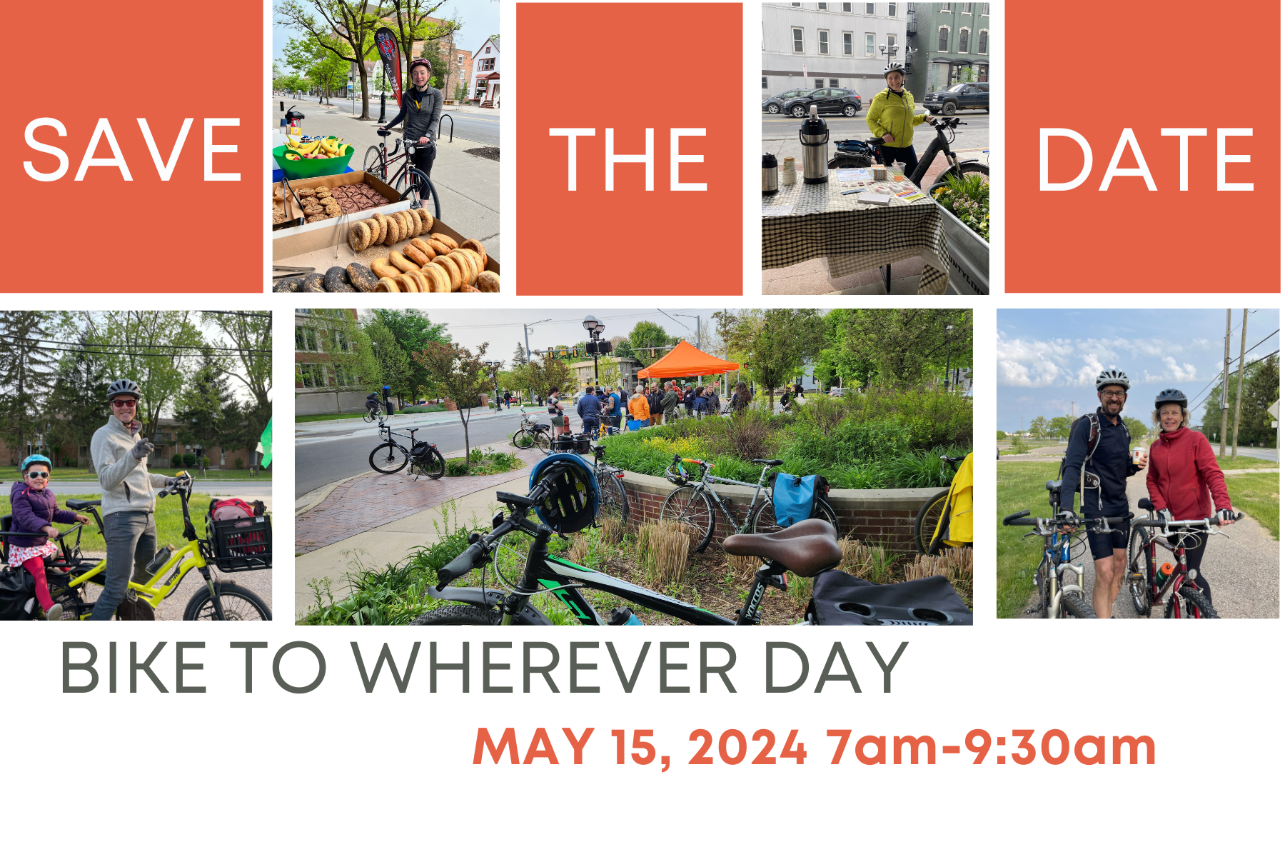 Bike to Wherever Day May 15, 7-9:30am