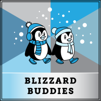 Two Penguins in winter hats and scarfs